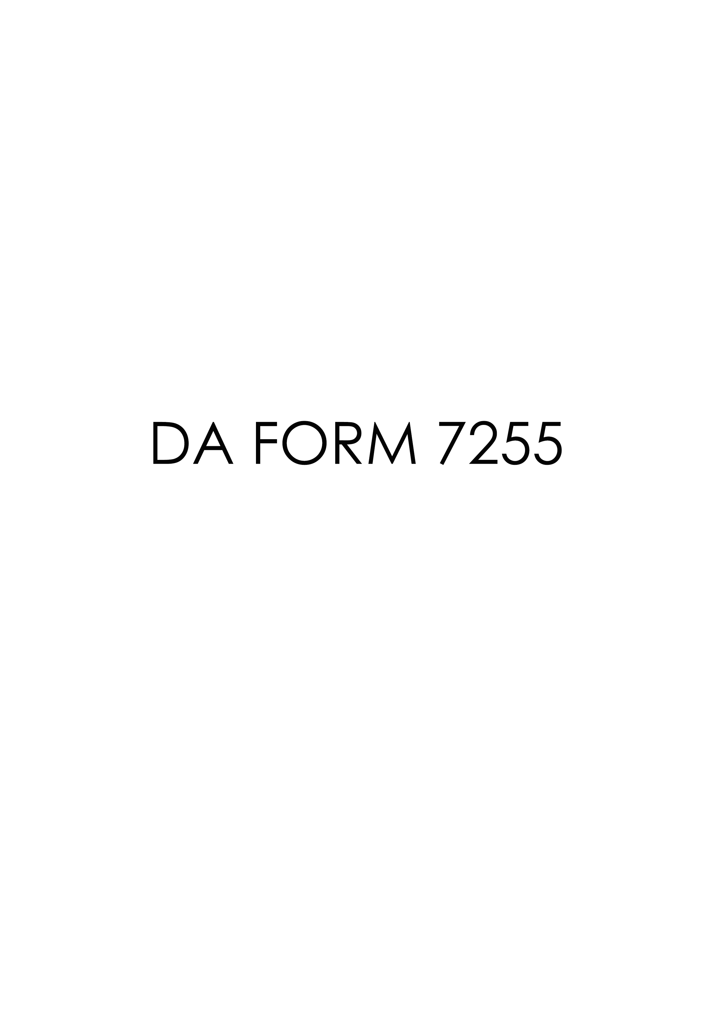 DA Form 7255 form preview