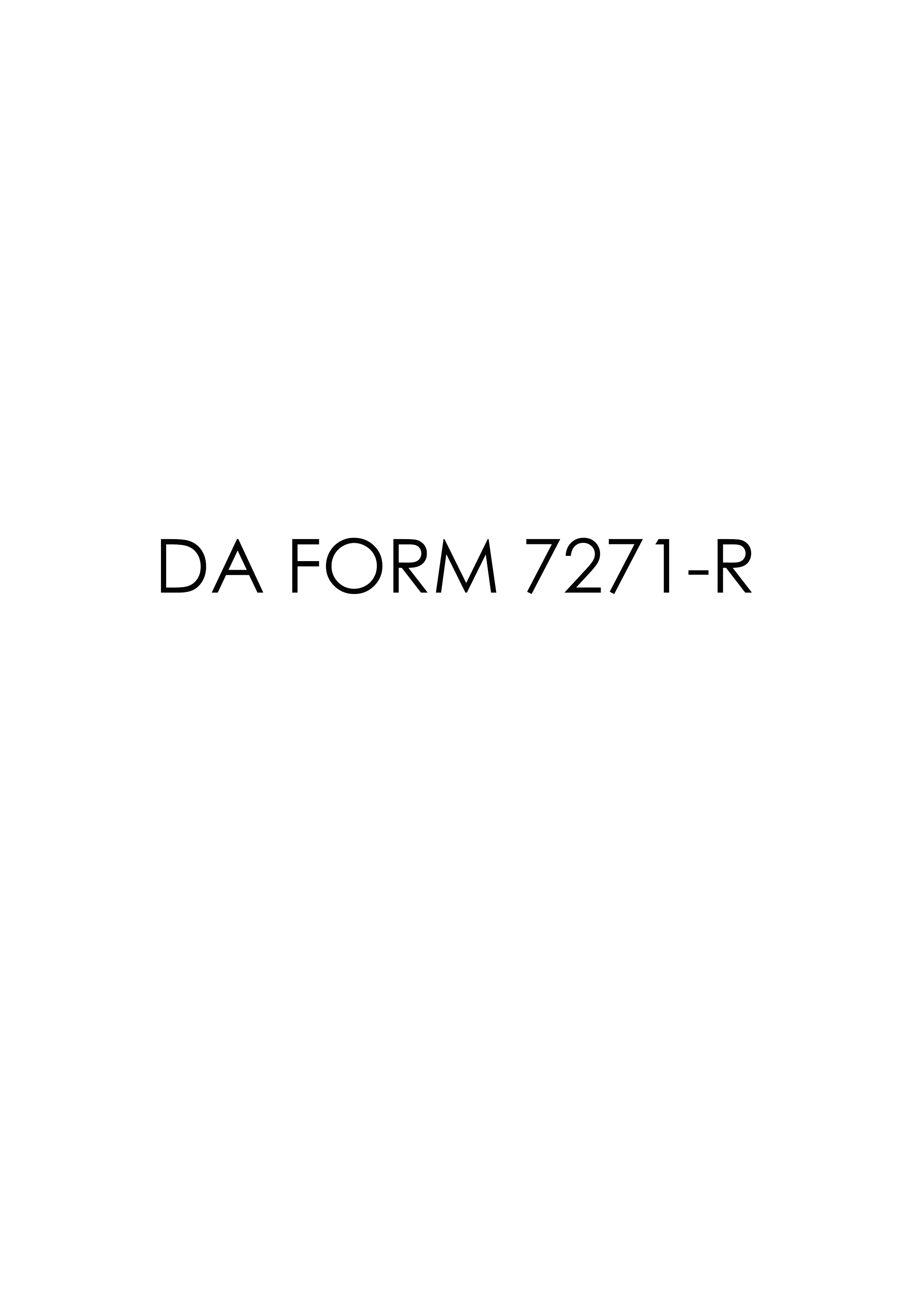 DA Form 7271-R form preview