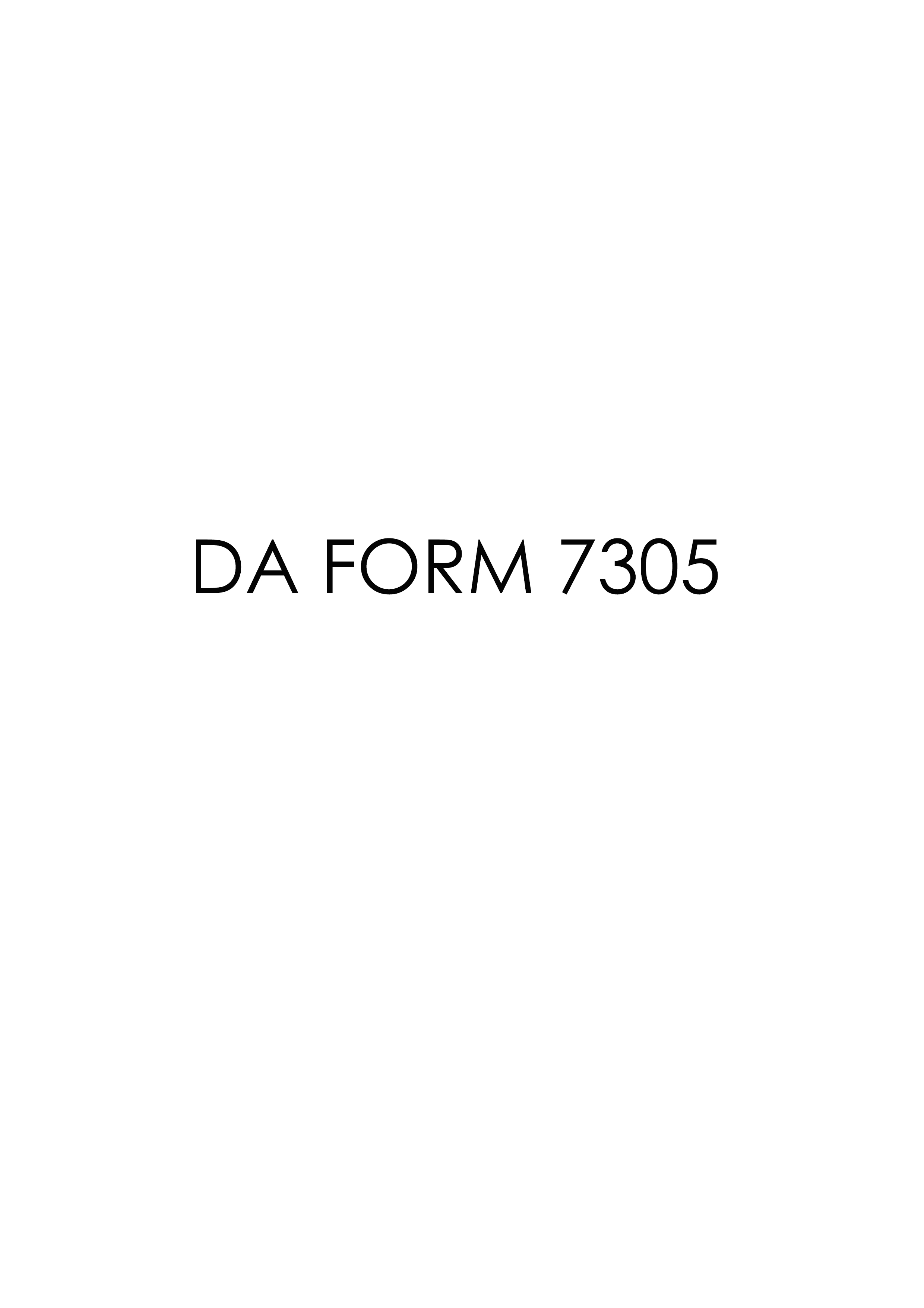 DA Form 7305 form preview