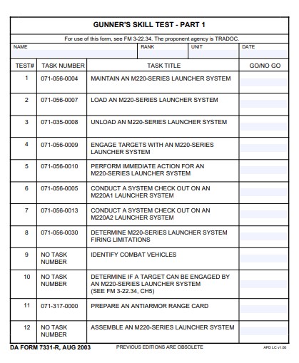 DA Form 7331-R form preview