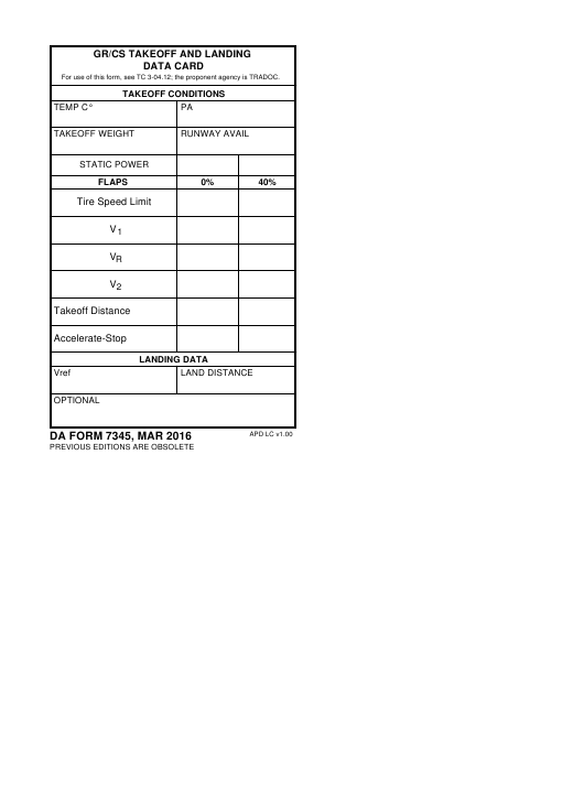 DA Form 7345 form preview