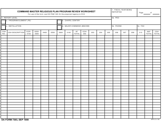 DA Form 7393 form preview