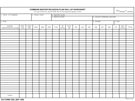DA Form 7395 form preview