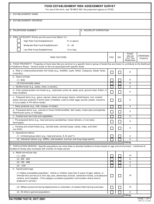 DA Form 7437-R form preview