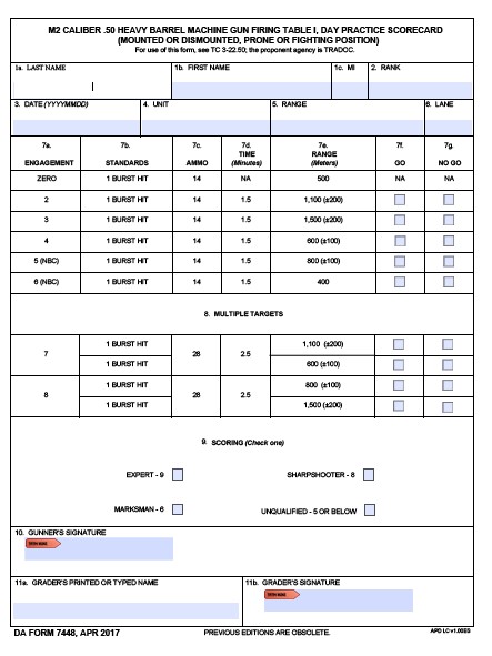 DA Form 7448 form preview