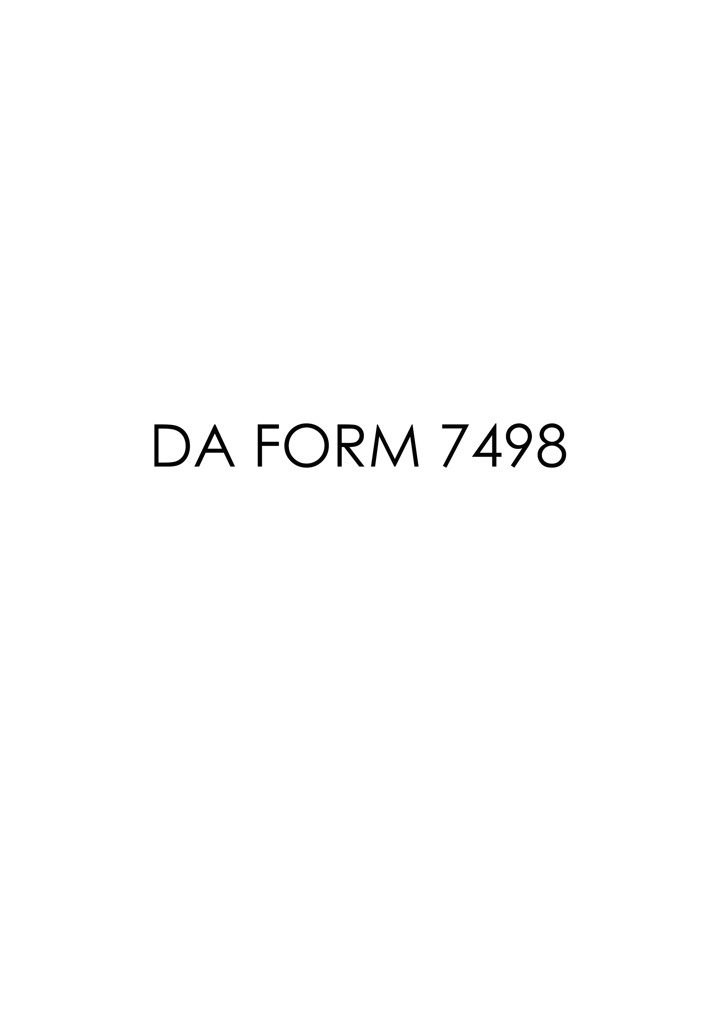 DA Form 7498 form preview