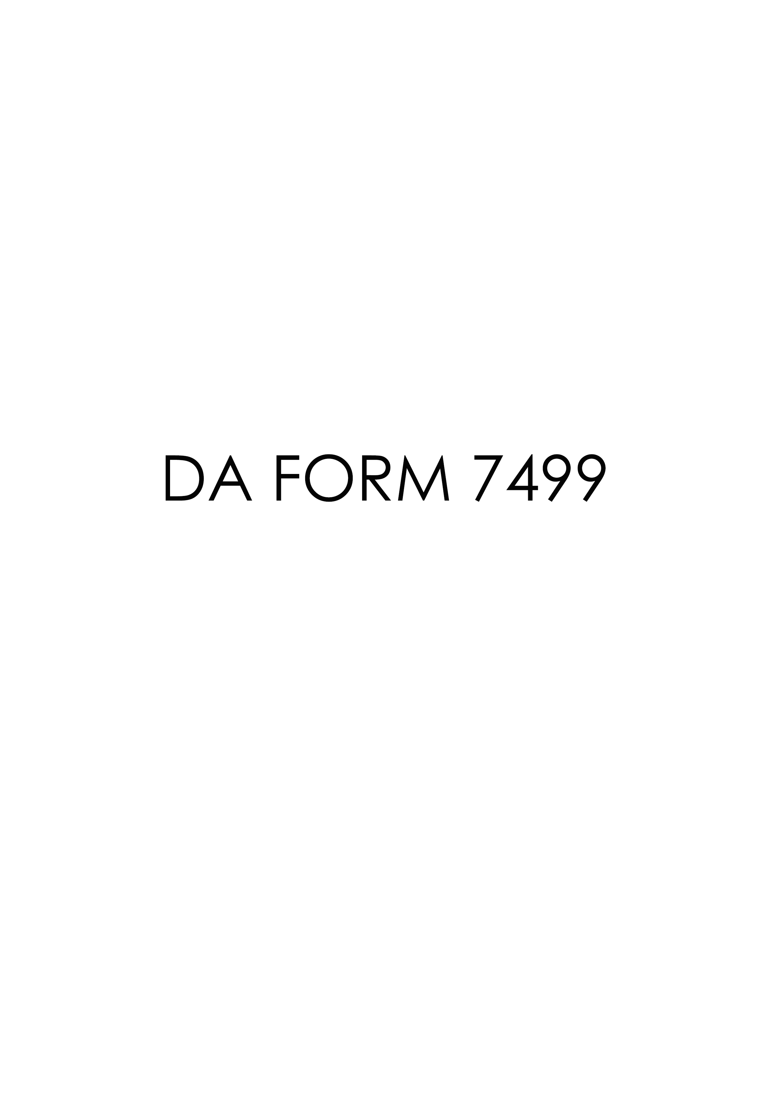 DA Form 7499 form preview