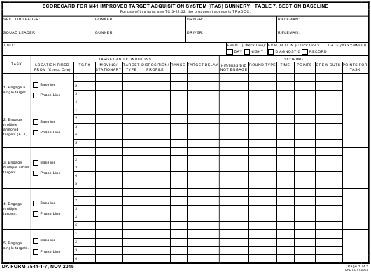 DA Form 7541-1-7 form preview