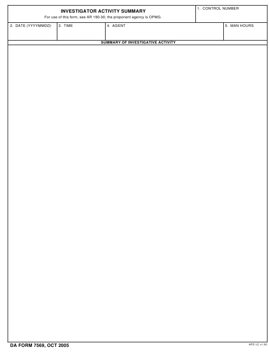 DA Form 7569 form preview