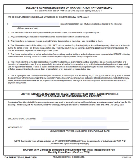 DA Form 7574-2 form preview