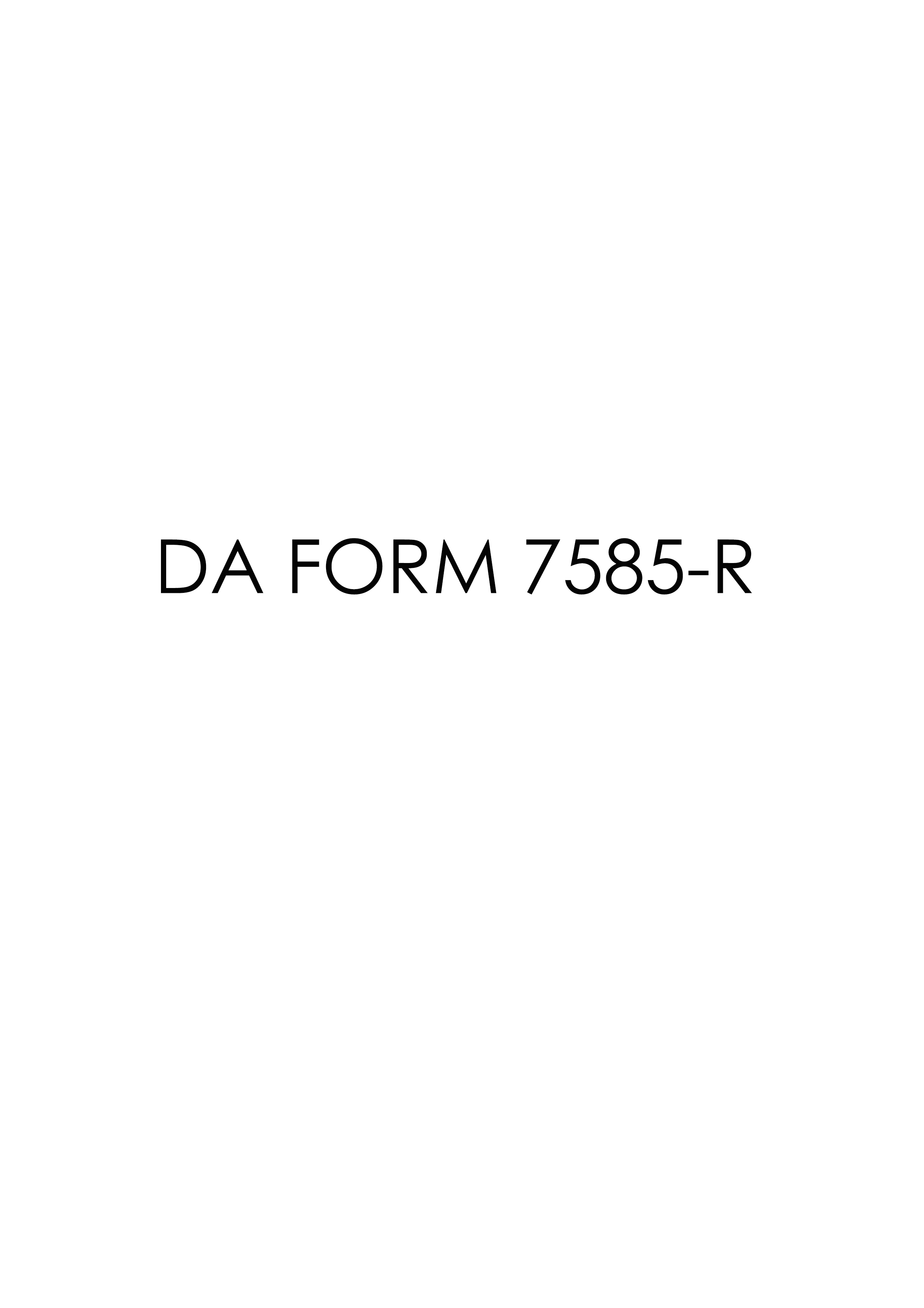 DA Form 7585-R form preview