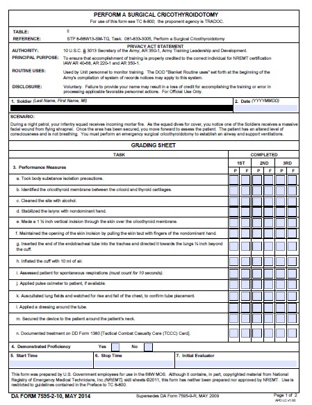 DA Form 7595-2-10 form preview