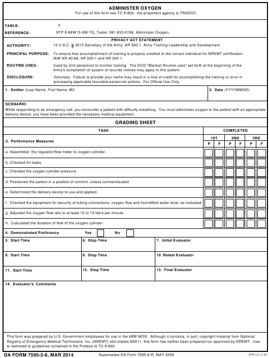 DA Form 7595-2-8 form preview