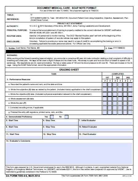 DA Form 7595-4-6 form preview