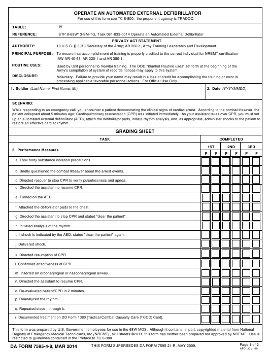 DA Form 7595-4-8 form preview