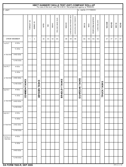 DA Form 7665-R form preview