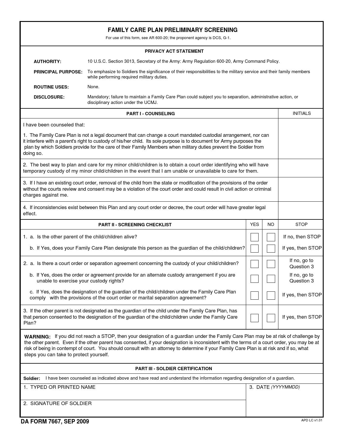 DA Form 7666 form preview