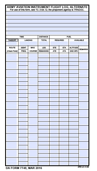 DA Form 7749 form preview