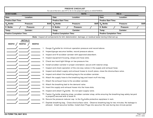 DA Form 7756 form preview