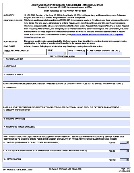 DA Form 7764-8 form preview