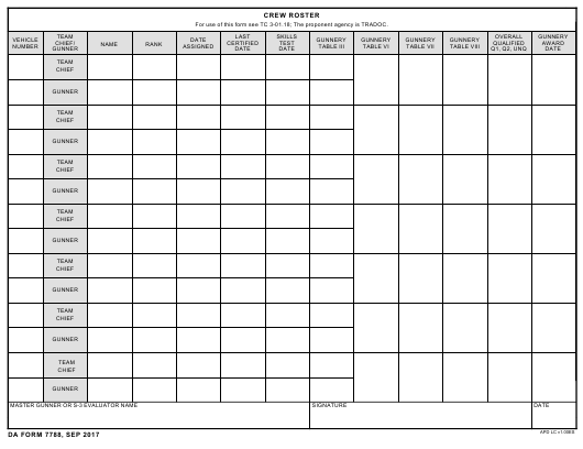 DA Form 7788 form preview