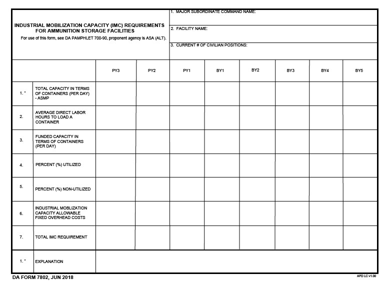 DA Form 7802 form preview