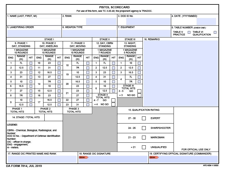 DA Form 7814 form preview