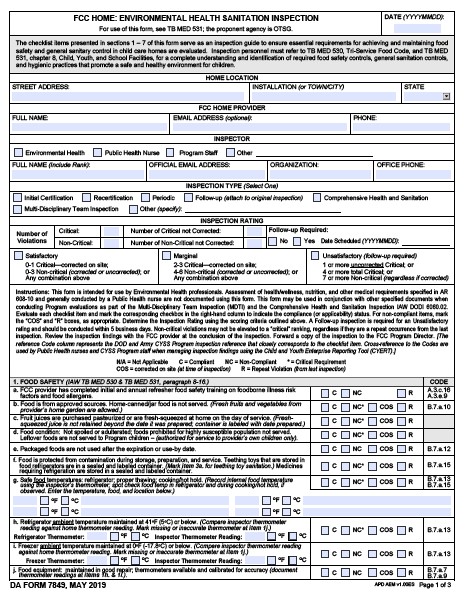 DA Form 7849 form preview
