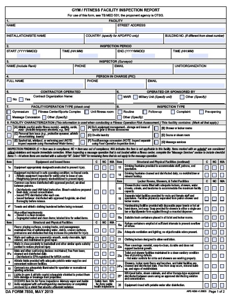 DA Form 7850 form preview