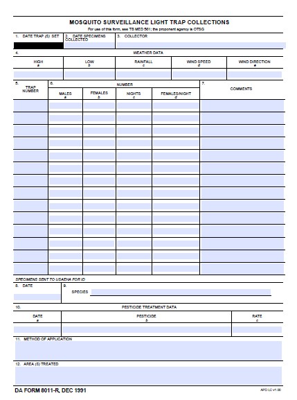DA Form 8011-R form preview