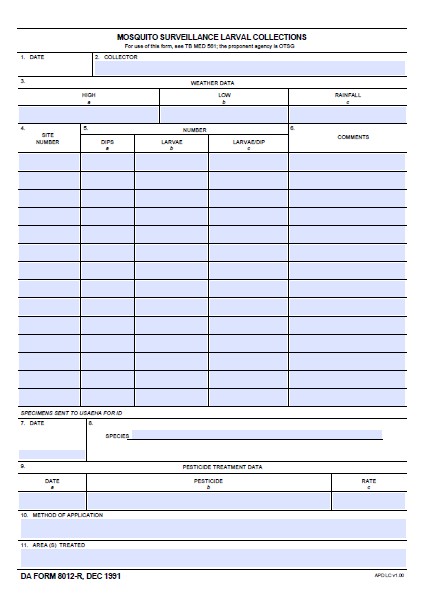 DA Form 8012-R form preview