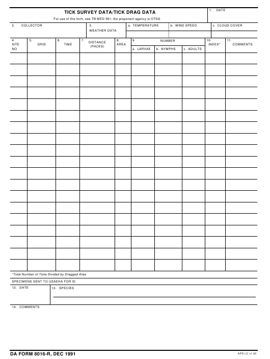 DA Form 8016-R form preview