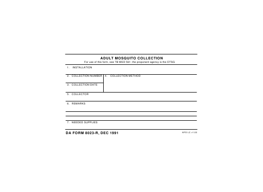 DA Form 8023-R form preview
