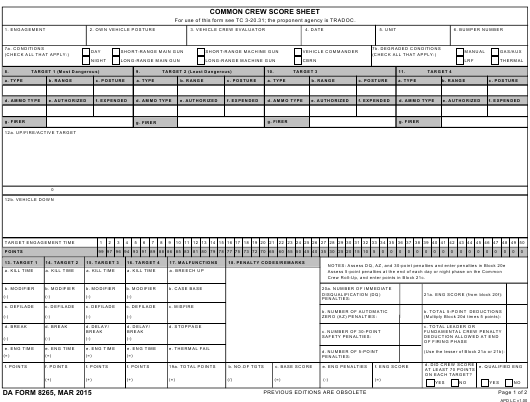 DA Form 8265 form preview