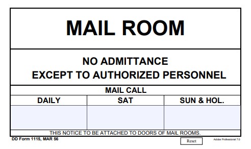 DD Form 1115 form preview