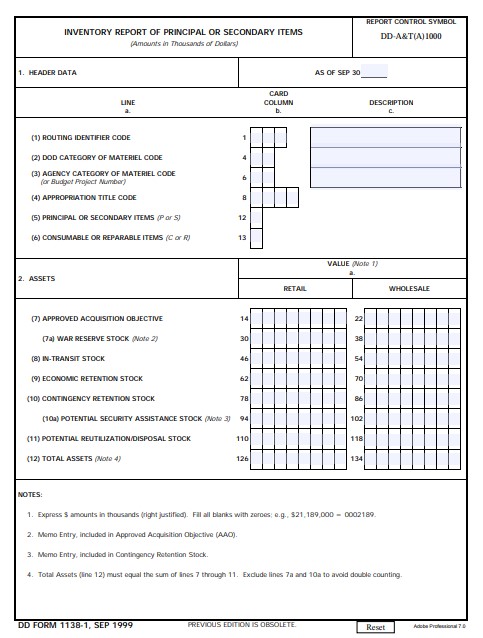 DD Form 1138-1 form preview