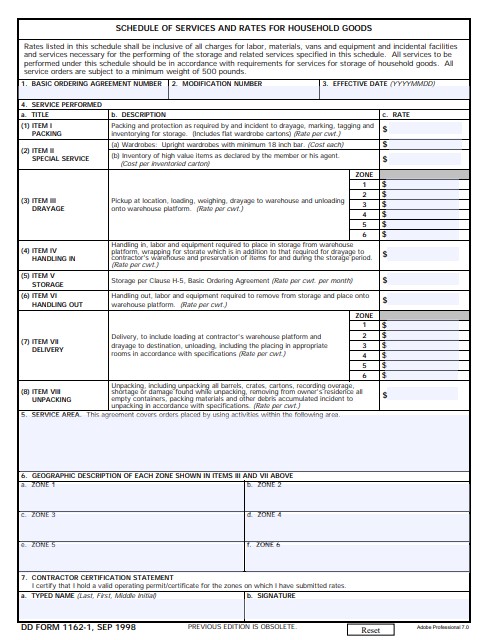 DD Form 1162-1 form preview