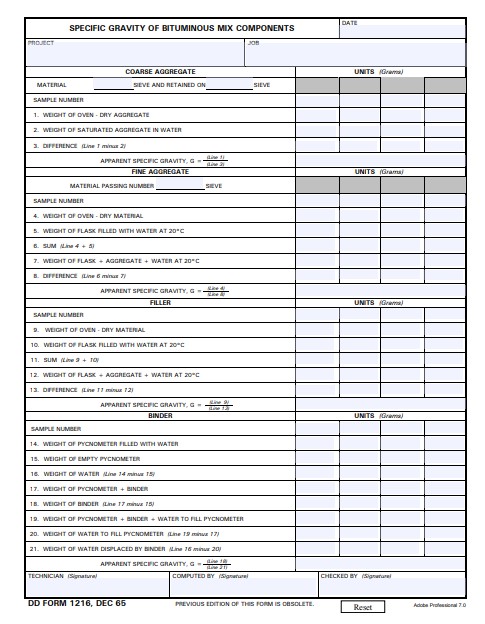 DD Form 1216 form preview