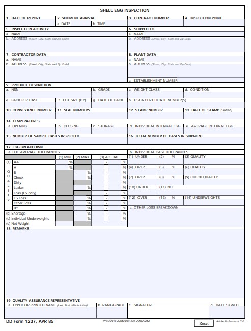 DD Form 1237 form preview