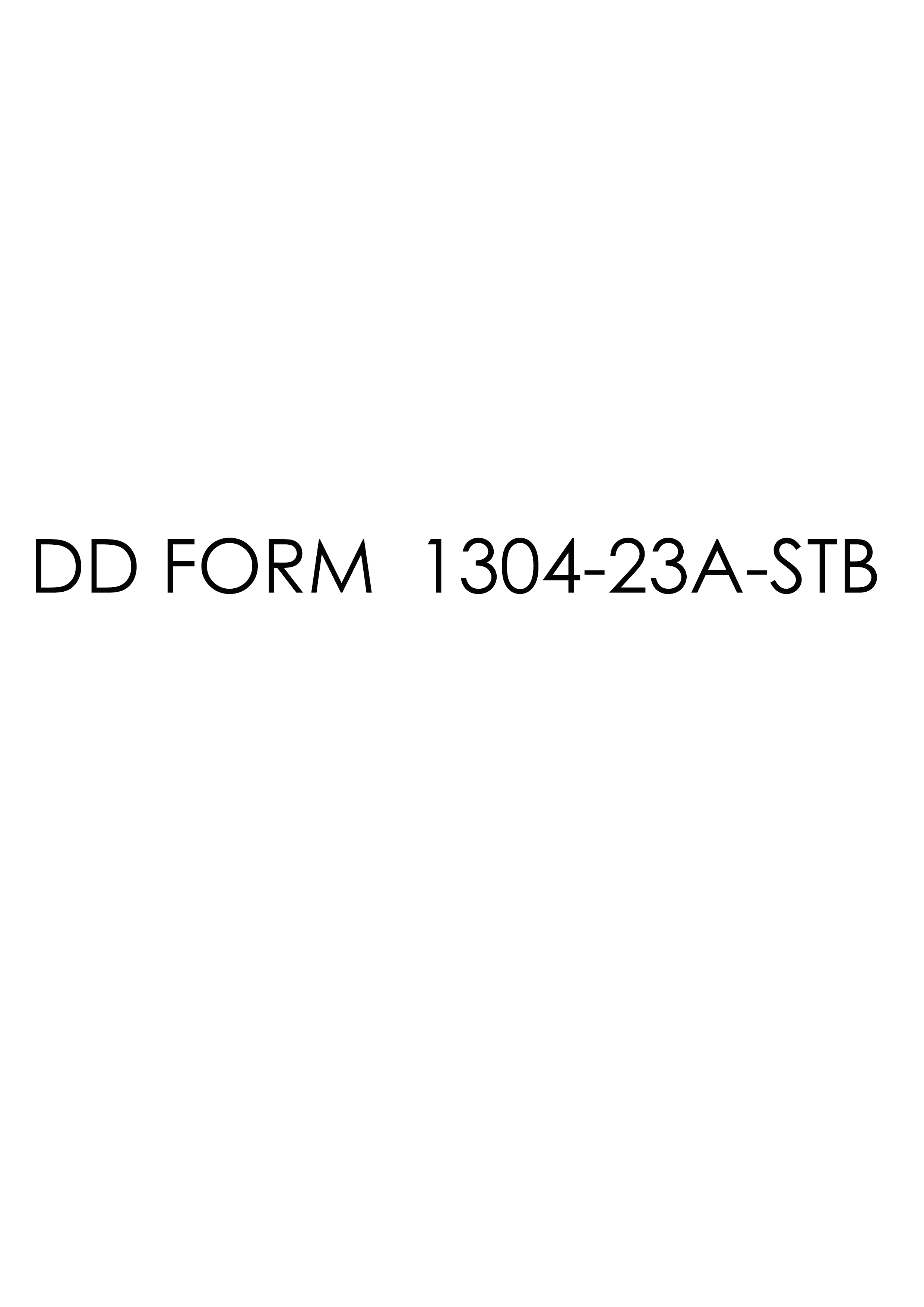 DD Form 1304-23A-STB form preview
