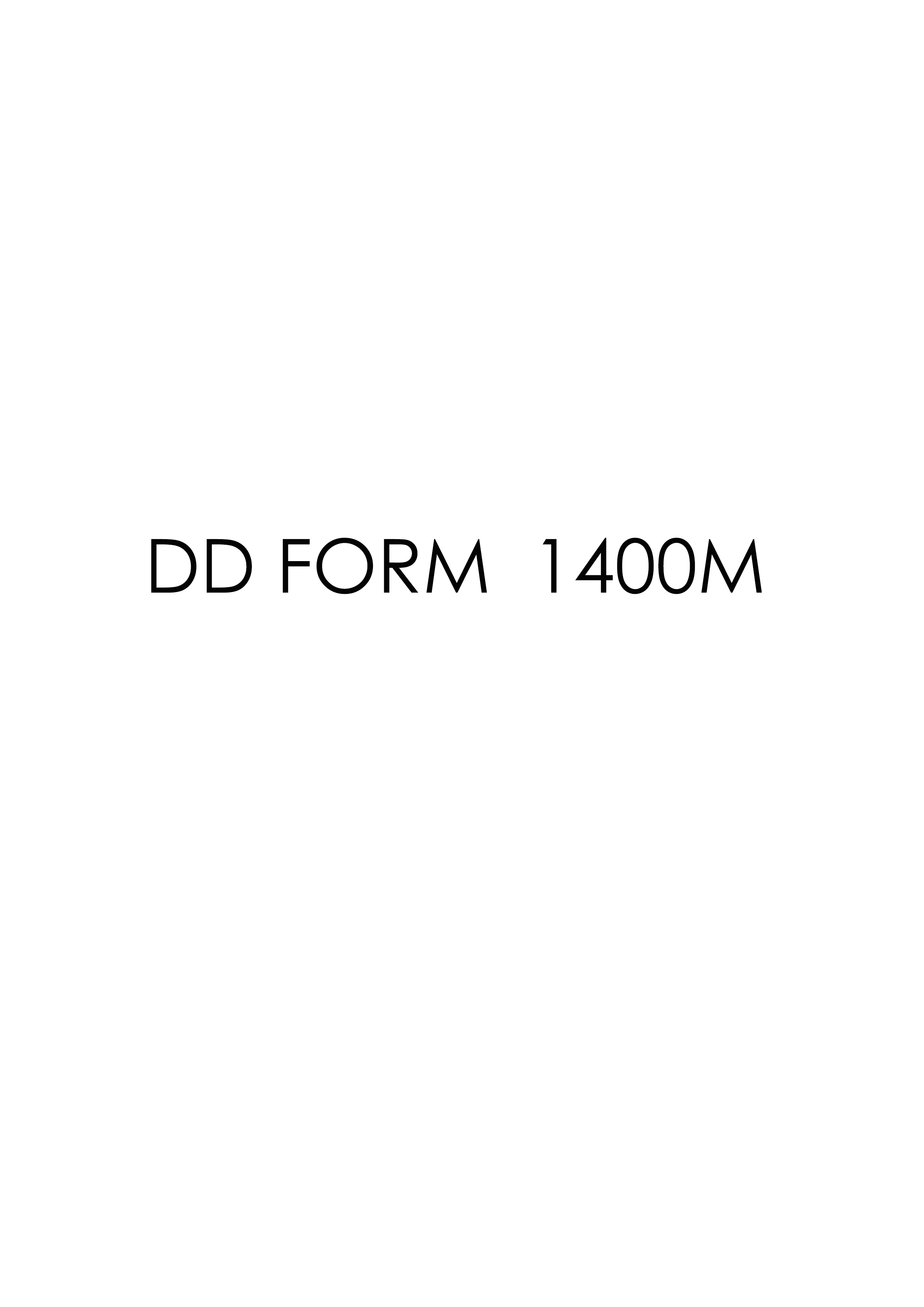 DD Form 1400M form preview