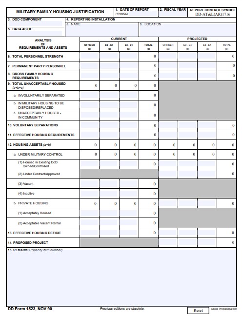 DD Form 1523 form preview
