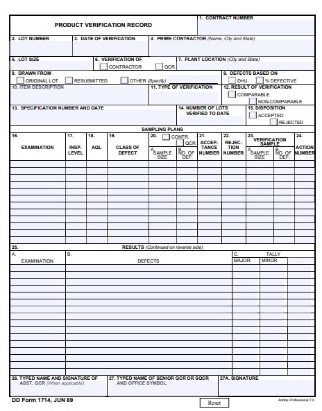 DD Form 1714 form preview