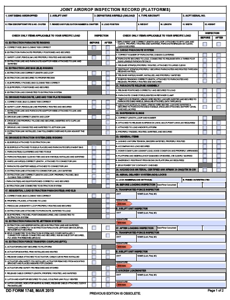 DD Form 1748 form preview