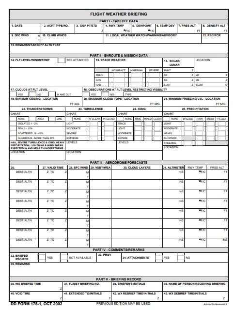 DD Form 175-1 form preview