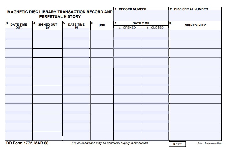 DD Form 1772 form preview