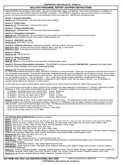 DD Form 1833-TEST-V2- form preview