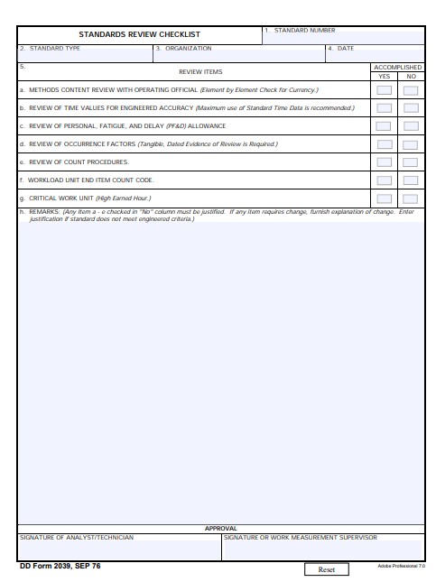 DD Form 2039 form preview