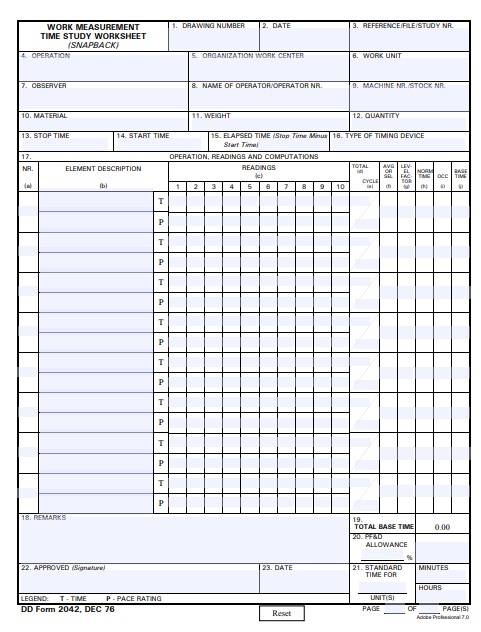 DD Form 2042 form preview