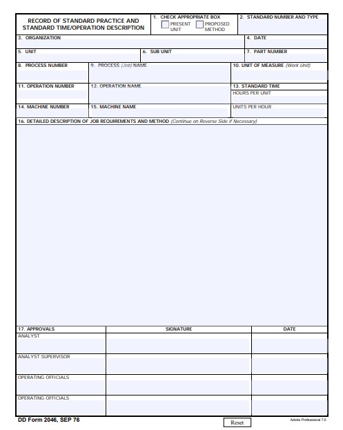 DD Form 2046 form preview